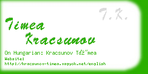 timea kracsunov business card